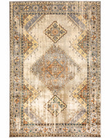 5? x 7? Gray and Beige Aztec Pattern Area Rug