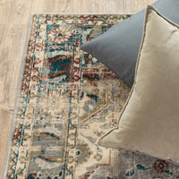 5? x 7? Gray and Rust Distressed Medallion Area Rug