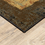 4? x 6? Brown and Black Abstract Geometric Area Rug