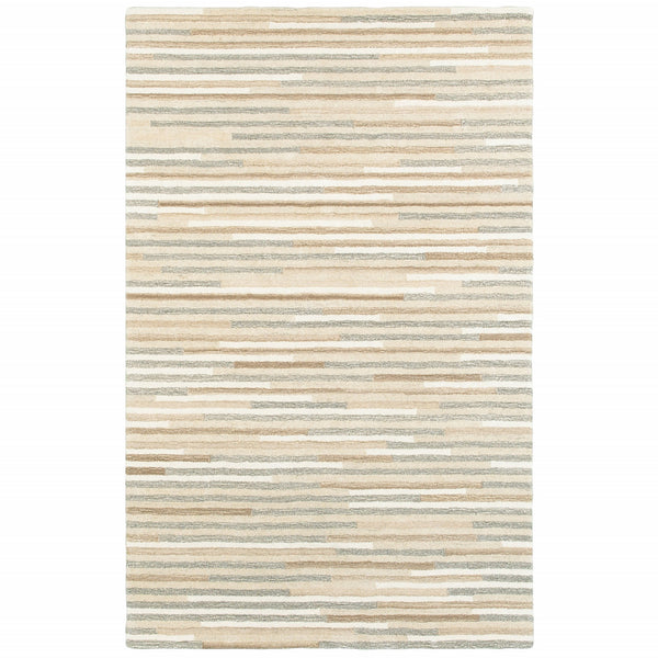 5? x 8? Beige and Gray Eclectic LinesArea Rug