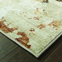 2? x 3? Abstract Weathered Beige and Gray Indoor Scatter Rug