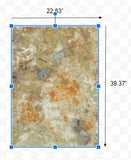 2? x 3? Modern Abstract Gold and Beige Indoor Scatter Rug