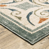 10? x 13? Gray and Beige Medallion Indoor Area Rug