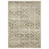 2? x 8? Ivory and Gray Floral Trellis Indoor Runner Rug