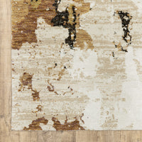 2? x 8? Abstract Weathered Beige and Gray Indoor Runner Rug