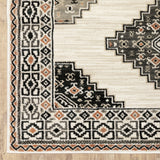 5? x 7? Abstract Ivory and Gray Geometric Indoor Area Rug