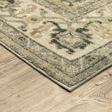 5? x 8? Beige and Gray Traditional Medallion Indoor Area Rug