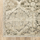 5? x 8? Ivory and Gray Floral Trellis Indoor Area Rug