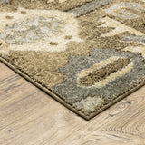 5? x 8? Tan and Gold Central Medallion Indoor Area Rug