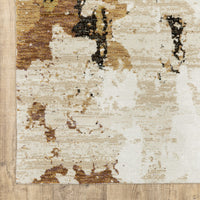 3? x 12? Abstract Weathered Beige and Gray Indoor Runner Rug