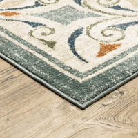 10? x 13? Gray and Beige Medallion Indoor Area Rug