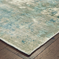 3? x 10? Blue and Gray Abstract Pattern Indoor Runner Rug