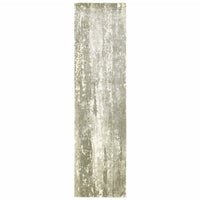 3? x 10? Gray and Ivory Abstract Splash Indoor Runner Rug
