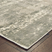 3? x 10? Gray and Ivory Abstract Splash Indoor Runner Rug