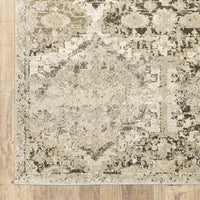 7? x 10? Ivory and Gray Floral Trellis Indoor Area Rug