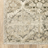 7? x 10? Ivory and Gray Floral Trellis Indoor Area Rug