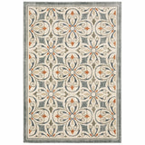 10? x 13? Gray and Beige Medallion Indoor Area Rug