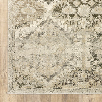 10? x 13? Ivory and Gray Floral Trellis Indoor Area Rug