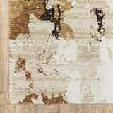 10? x 13? Abstract Weathered Beige and Gray Indoor Area Rug