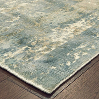 9? x 12? Blue and Gray Abstract Splash Indoor Area Rug