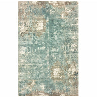 9? x 12? Blue and Gray Abstract Pattern Indoor Area Rug