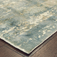 10? x 14? Blue and Gray Abstract Splash Indoor Area Rug
