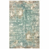 10? x 14? Blue and Gray Abstract Pattern Indoor Area Rug