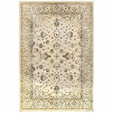 5? x 8? Ivory and Gold Distressed Indoor Area Rug