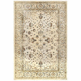 7? x 10? Ivory and Gold Distressed Indoor Area Rug