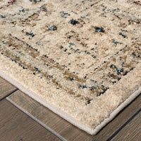 7? x 10? Ivory and Gold Distressed Indoor Area Rug