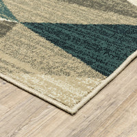 10? x 13? Gray and Teal Geometrics Indoor Area Rug