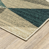 10? x 13? Gray and Teal Geometrics Indoor Area Rug