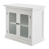 Modern Farm White Glass Door Accent Cabinet