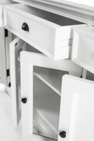 White Accent Cabinet with Glass Doors