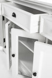 White Accent Cabinet with Glass Doors