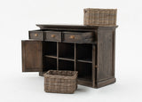 Modern Farmhouse Espresso Wash Large Accent Cabinet with Baskets