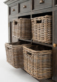 Modern Farmhouse Rustic Espresso Buffet with Baskets