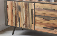 79" Modern Rustic Natural TV Media Cabinet