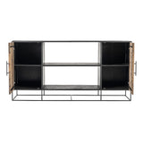 Modern Rustic Black and Natural Media Center TV Stand