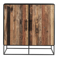 Modern Rustic Black and Natural Accent Cabinet