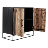 Modern Rustic Black and Natural Accent Cabinet
