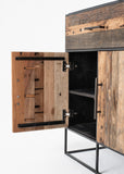 71" Modern Rustic Black and Natural Buffet Server