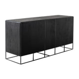 71" Modern Rustic Black and Natural Buffet Server