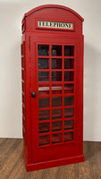 Vintage Red Wooden Phone Booth Bar Cabinet
