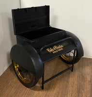 Black Old Time Delivery Box Table with Storage