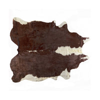 6' X 7' Brown and White Natural Cowhide Area Rug