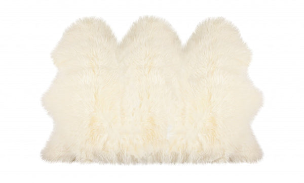 3' x 5' Trio Natural Sheepskin Area Rug