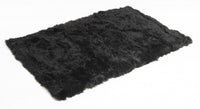 3' x 5' Black Natural Rectangular Sheepskin Area Rug