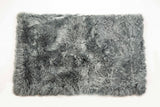 3' x 5' Gray Natural Rectangular Sheepskin Area Rug