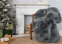 3' x 5' Gray Natural Rectangular Sheepskin Area Rug